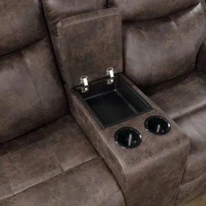 Quade Console Loveseat W/ Power Footrest Mocha