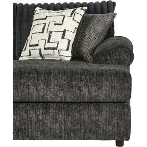 Remi Sectional Upholstery Remi RAF Chaise W/2 Accent Pillows-Charcoal Gray