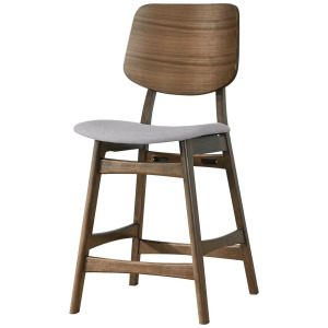 Oscar Counter Chair With Dk Gray Cushion-Walnut