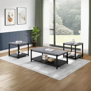 Linea 3 PC Occasional Set 1 Coffee & 2 End Tables-Dk Gray F
