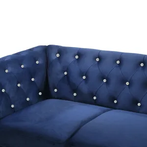 Emma Crystal Loveseat-Royal Blue