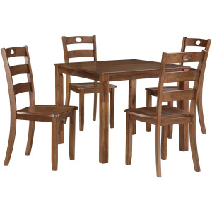 Salem 5 PC Dining Set, Table & 4 Chairs Tobacco