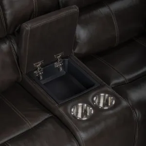 Brookings Console Loveseat W Dual Recliners-Charcoal