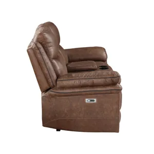 Ryland Console Loveseat W/Power Footrest-Brown