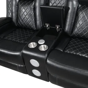 Orion II Console Loveseat W Dual Recliners-Black