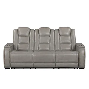 Breckenridge II Sofa W/Dual Recliner-Lt Gray