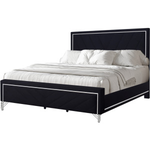 Ava Headboard, Footboard & Slat Kit-Ebony - California King
