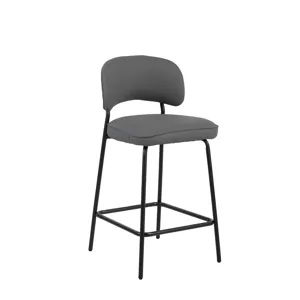 Blythe Gray Vegan Leather Counter Chair(2 Per Carton)