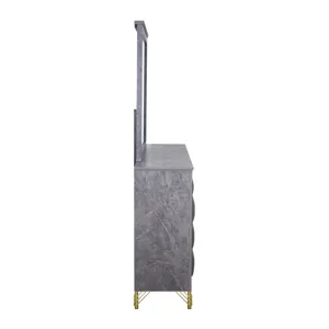 Symmetry Lighted Mirror-Charcoal