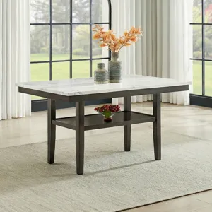Carissa 60" Rectangle Dining Table W/Storage Shelf