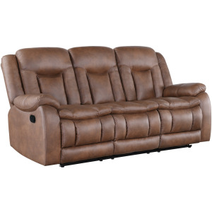 Morello Motion-Brown Morello Sofa W/Dual Recliner Brown
