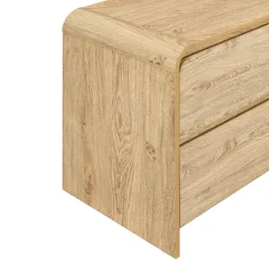 Mara Two Drawer End Table Bedside Table-Natural