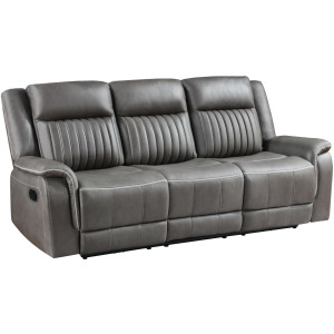Enzo Motion Gray Enzo Sofa W/Dual Recliner Gray