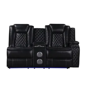 Orion II RAF Console Loveseat W Power Footrest & Headrest-Black