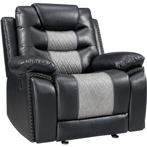 Nikko Glider Recliner-Black/Gray