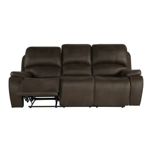 Brookings Sofa W/Dual Recliner-Brown