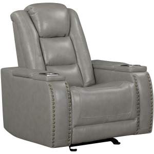 Breckenridge II Glider Recliner W Power Footrest & Headrest-Lt Gray