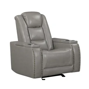 Breckenridge II Glider Recliner W Power Footrest & Headrest-Lt Gray
