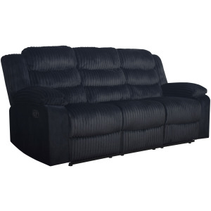 Willow-Black Willow Sofa W/Dual Recliner-Black