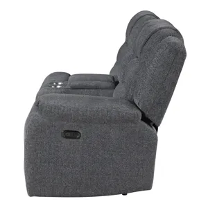Redondo RAF Console Loveseat W/1 Recliner Power Footrest-Dk Gray