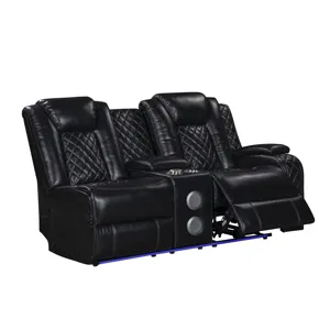 Orion II RAF Console Loveseat W Power Footrest & Headrest-Black