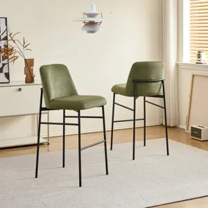 Erik Bar Chair W Black Metal Frame Green(2 Per Carton)