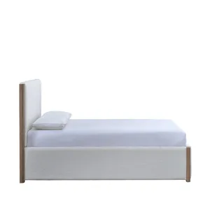 Anika Upholstered Footboard & Roll Out Slat Kit-White - California King