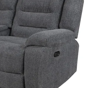 Redondo RAF Console Loveseat W/1 Recliner Power Footrest-Dk Gray