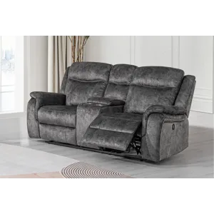 Park City Console Loveseat W Power Footrest-Slate