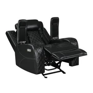 Orion II Glider Recliner W Power Footrest & Headrest-Black