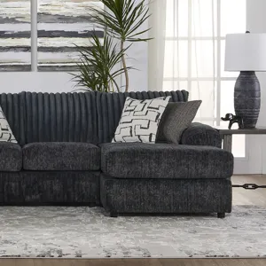 Remi RAF Chaise W/2 Accent Pillows-Charcoal Gray