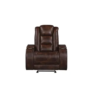 Chester Glider Recliner W/Power Headrest & Footrest-Brown