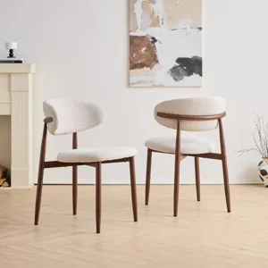 Royce Side Chair W Walnut Metal Frame-Beige(2 Per Carton)