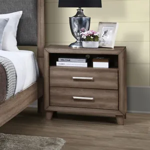 Harrisburg 2 Drawer Nightstand-Walnut