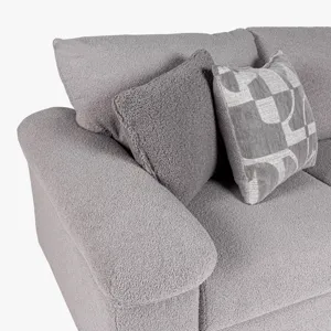 Remi LAF Loveseat W 2 Accent Pillows-Light Gray