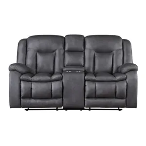 Morello Console Loveseat W/Power Footrest-Gray