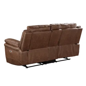 Ryland Console Loveseat W/Power Footrest-Brown