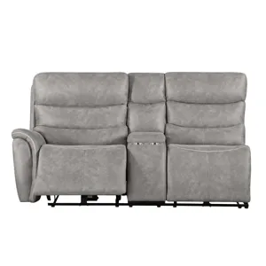 Kamari LAF Console Loveseat W/Dual Power Headrest & Footrest-Gray