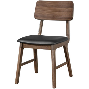 THEA DINING Thea Wood Back Side Chair W/Black Seat(2 Per Carton-Walnut
