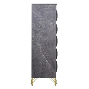 Symmetry 5 Drawer Chest-Charcoal