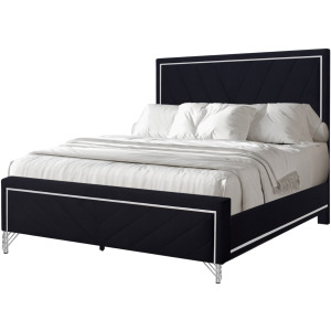 Ava Headboard, Footboard & Slat Kit-Ebony - Queen