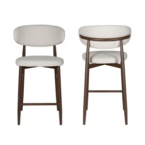 Royce Counter Chair W/Walnut Metal Frame-Beige(2 Per Carton)