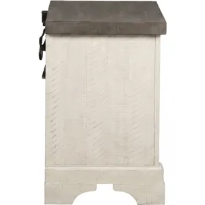 Augusta Two Drawer Nighstand W/USB Port-Rustic White