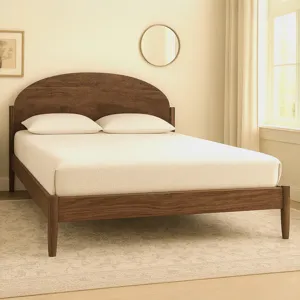 Rowland Solid Wood Arched Headboard-Walnut - Queen