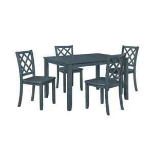 Trellis 5 PC Dining Set, Table & 4 Chairs Blue