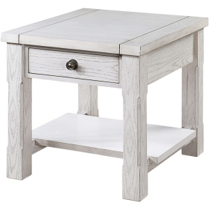 Dorsey 1 Drawer End Table-White