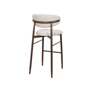 Royce Bar Chair W/Walnut Metal Frame Beige(2 Per Carton)