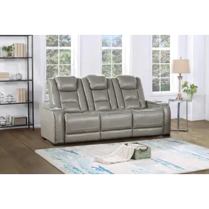 Breckenridge II Sofa W Power Footrest & Headrest-Lt Gray