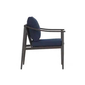 Moana Patio Side Chair, Blue Cushions(2 Per Carton)