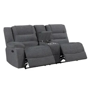 Redondo LAF Console Loveseat W 2 Recliners-Dk Gray